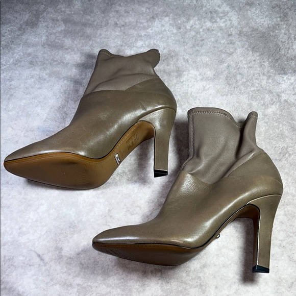 EUC Reiss CARRIE Ankle Boots Leather Taupe Brown Grey Almond Toe Shoes 39 - Picture 8 of 15